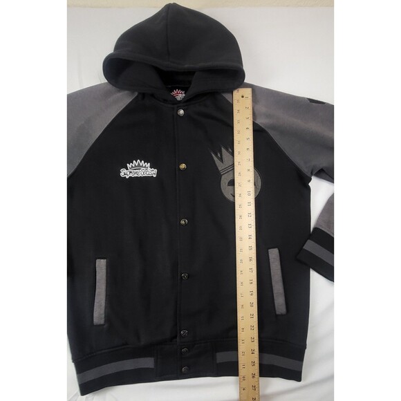 Supreme Society Hoodie Jacket Mens Large Varsity Fleece Snap Button Crown - Picture 7 of 8